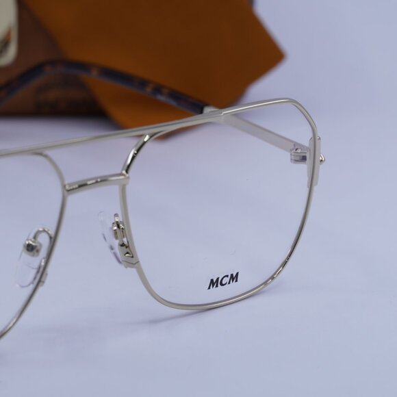 MCM MW5007 032 Aviator Eyeglasses - Gold/Havana 57mm - Picture 2 of 10
